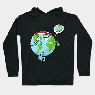 Funny world map with headband at the jogging Hoodie